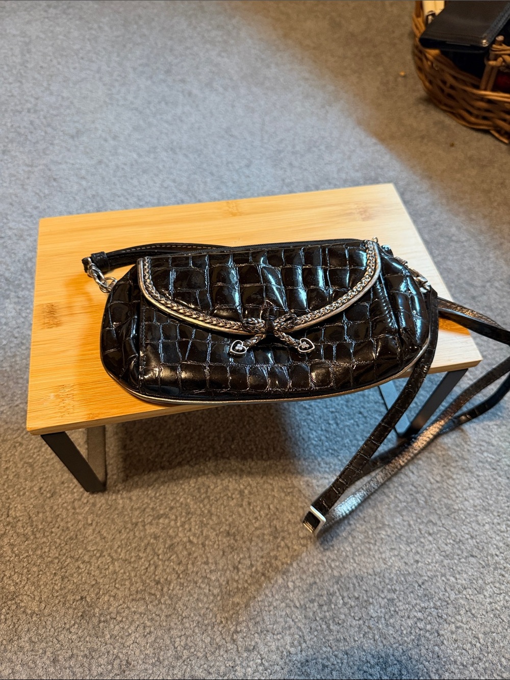 Brighton This one has Croc-Embossed Leather Crossbody Bag